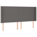 vidaXL Sommier à lattes de lit matelas LED Gris 160x200 cm Similicuir