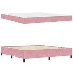 vidaXL Cadre de lit avec matelas Rose et blanc 180 x 200 cm Velours