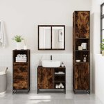 vidaXL Ensemble de meubles de salle de bain 3 Pièces Chêne fumé