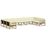 vidaXL Ensemble de canapés d'extérieur 10 Pièces Blanc et crème