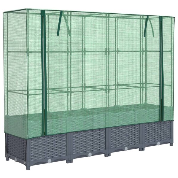 vidaXL Jardinière surélevée avec housse aspect rotin 160x40x138 cm