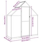 vidaXL Serre avec cadre de base vert 169x58x195 cm aluminium