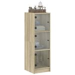 vidaXL Buffet avec portes en verre chêne sonoma 35x37x109 cm