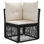 vidaXL Ensemble de canapé de jardin 14 Pièces Noir et blanc crème