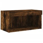 vidaXL Meuble TV avec lumières LED chêne fumé 60x30x30 cm