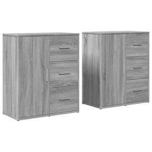vidaXL Buffets 2 Pièces sonoma gris 60x31x70 cm bois d'ingénierie