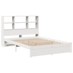 vidaXL Lit bibliothèque sans matelas blanc 160x200 cm bois pin massif
