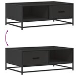 vidaXL Table basse noir 90x57x35 cm bois d'ingénierie et métal