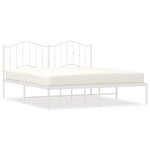vidaXL Cadre de lit métal sans matelas et tête de lit blanc 180x200 cm