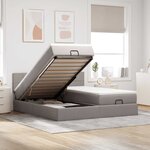 VidaXL Cadre de lit ottoman avec matelas taupe 160x200 cm tissu