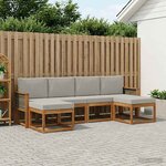 vidaXL Ensemble de canapés d'extérieur 6 Pièces Naturel et gris clair