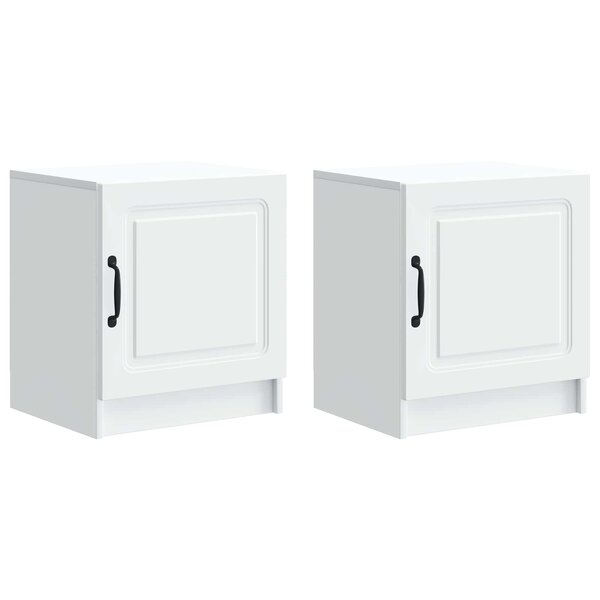 vidaXL Cabinet de chevet 2 Pièces Blanc 43 x 34 5 x 47 cm