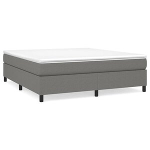 vidaXL Sommier à lattes de lit avec matelas Gris foncé 180x200cm Tissu