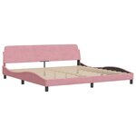 vidaXL Lit avec matelas Hanko rose 200x200 cm velours