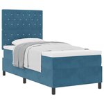 vidaXL Lit à ressorts avec matelas Bleu foncé 90 x 190 cm Velours
