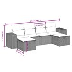 vidaXL Salon de jardin avec coussins 6 Pièces beige résine tressée