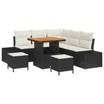 vidaXL Ensemble de canapé de jardin 8 Pièces Noir Poly rotin