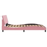 vidaXL Cadre de lit avec LED sans matelas Hanko rose 140x200 cm velours