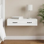 vidaXL Table d'appoint murale Blanc 87 5 x 34 5 x 17 cm