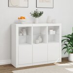 vidaXL Buffets avec lumières LED 3 Pièces blanc bois d'ingénierie