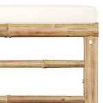 vidaXL Salon de jardin 11 Pièces avec coussins blanc crème bambou