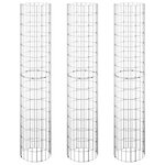vidaXL Lit surélevé à gabion circulaire 3Pièces Acier galvanisé Ø30x150cm