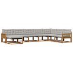 vidaXL Ensemble de canapés d'extérieur 8 pc Naturel et gris clair