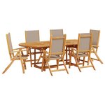 vidaXL Ensemble à manger de jardin 7Pièces bois d'acacia solide textilène