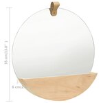 322801 vidaXL Wall Mirror Solid Pinewood 35 cm