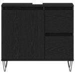 vidaXL Meuble de Lavabo de Salle de Bain Chêne noir 65 x 33 x 60 cm