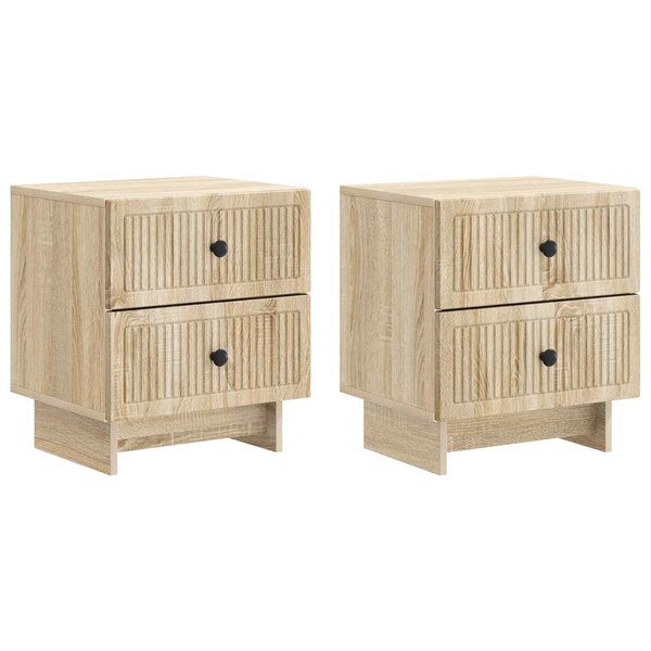 vidaXL Cabinet de chevet 2 Pièces Chêne Sonoma 43 x 34 5 x 47 5 cm