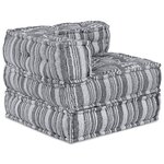 vidaXL Canapé Pouf Modulaire 4 Places Transformable en Lit en Tissu Gris Clair