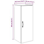 vidaXL Meuble mural Bois Ancien 34 5 x 34 x 90 cm Bois d'ingénierie