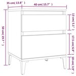 vidaXL Tables de chevet 2 Pièces Sonoma gris 40x35x50 cm
