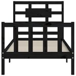 vidaXL Cadre de lit sans matelas noir bois de pin massif