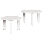 vidaXL Table basse 2 Pièces Blanc 47 5 x 47 5 x 27 cm Bois de pin massif