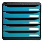 Module De Classement Big Box Plus 5 Tiroirs Iderama - Turquoise Brillant - Exacompta