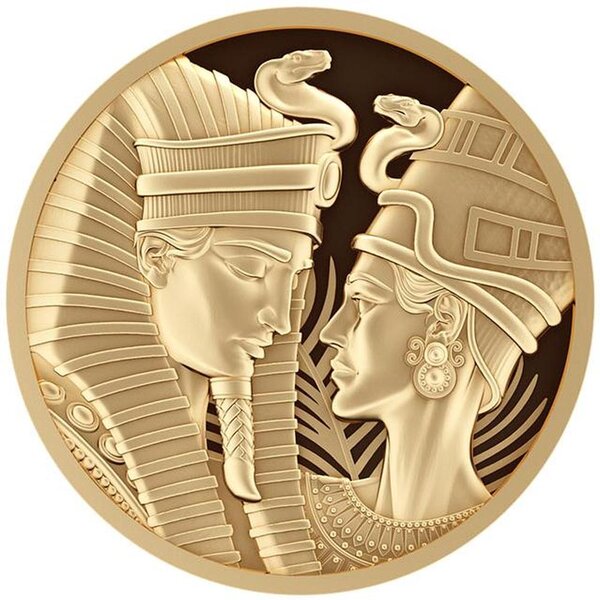 Monnaie AMENHOTEP AND NEFERTITI 1/10 Oz Or 100$ Liberia 2025 (PRÉCOMMANDE)