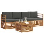vidaXL Ensemble de canapés d'extérieur 5 Pièces Naturel et Anthracite