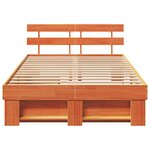 vidaXL Cadre de lit avec tiroir Marron 135 x 190 cm Bois massif en pin