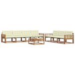 vidaXL Ensemble de canapés d'extérieur 8 Pièces Naturel et Crème