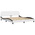 vidaXL Lit avec matelas blanc et noir 180x200 cm similicuir