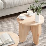 vidaXL Table basse 2 Pièces Naturel 39 5 x 39 5 x 30 cm