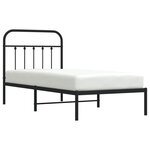 vidaXL Cadre de lit métal sans matelas avec tête de lit noir 80x200 cm