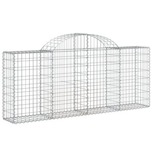 vidaXL Panier de gabions arqué 200x30x80/100 cm Fer galvanisé