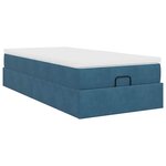 vidaXL Cadre de lit ottoman avec matelas bleu foncé 80x200 cm velours