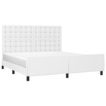 vidaXL Cadre de lit sans matelas blanc similicuir