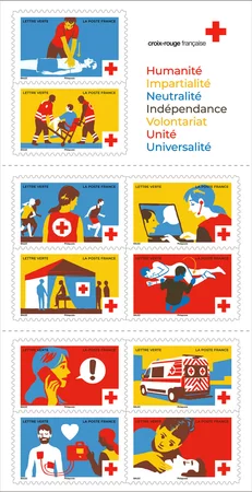 Carnet 10 timbres - La Croix Rouge Française - Prévenir et éduquer - Lettre Verte