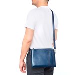 Grande Pochette Zippée Pour Ordinateur 14'' - Gris - 100  Cuir - Homme - Ordinateur - Renfort En Mousse - Double Porté - Draeger paris