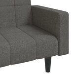 vidaXL Canapé-lit à 2 places avec deux oreillers Gris foncé Tissu